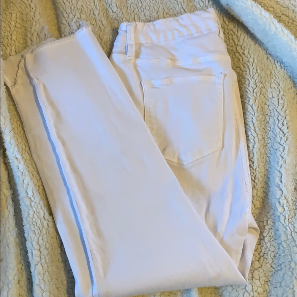 Good American white cropped jeans